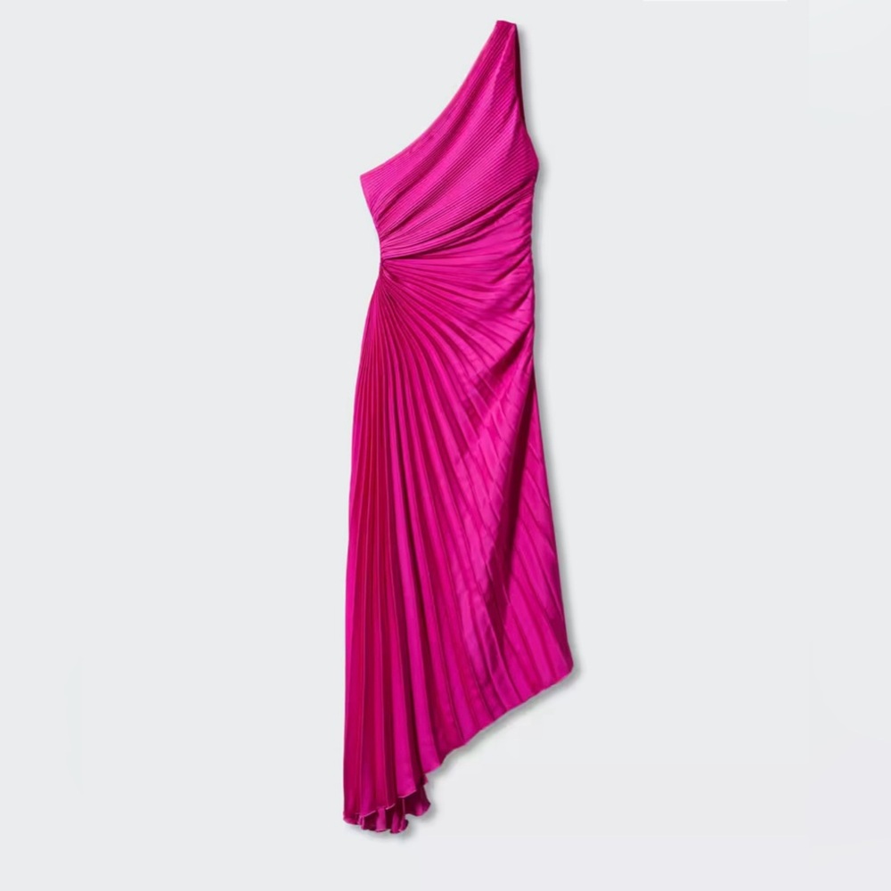 Mango Hot Pink Asymmetrical Dress